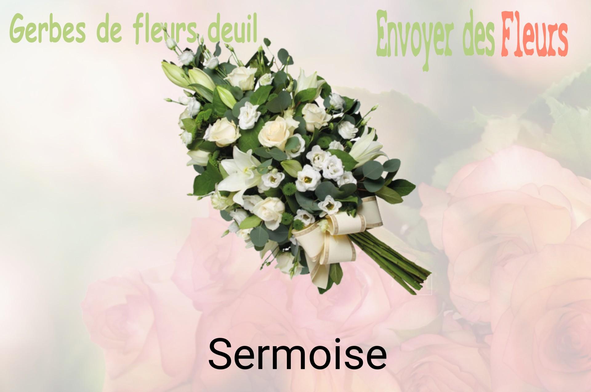 Gerbe de fleurs de deuil livrée à Sermoise